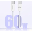 Recci RS15CC Nature Serisi 60W Hızlı Şarj Özellikli Type-C To Type-C PD Kablo 2M