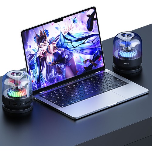 Recci RSK-W31 Amber Serisi FM/TF/AUX Hi-Fi RGB Işıklı Wireless Bluetooth 5.0 Speaker Hoparlör 5W 500mAh