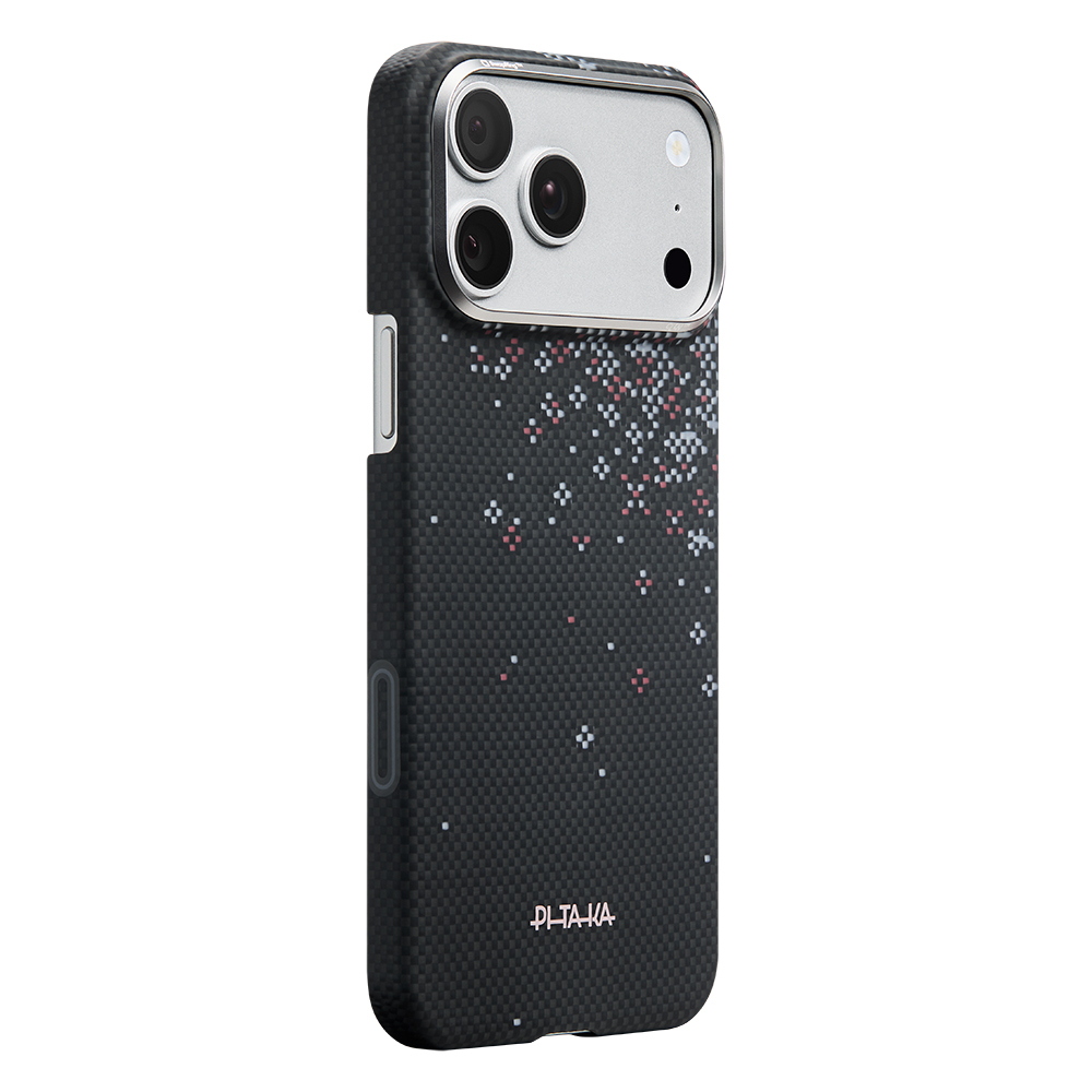 Apple iPhone 17 Pro Max Uyumlu Kılıf M-safe Şarj Özellikli Aramid Fiber Pitaka Sakura Hours Serisi Kapak - 1