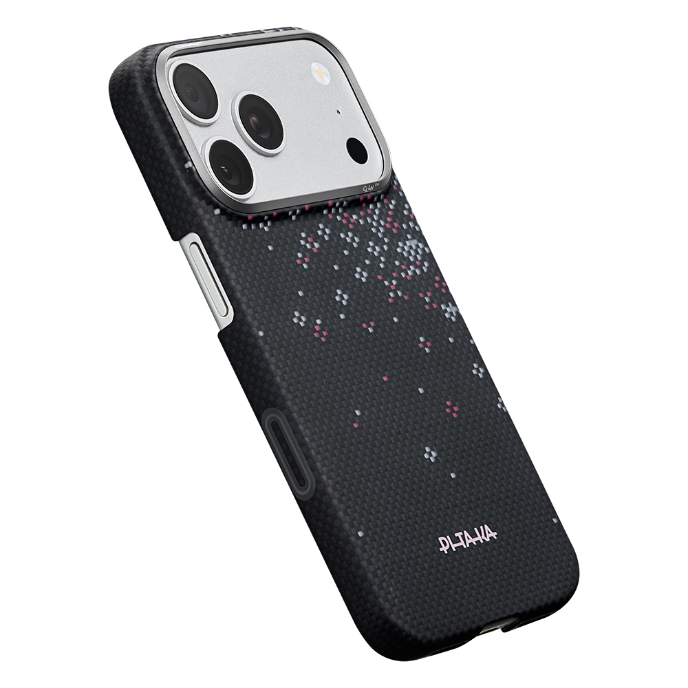 Apple iPhone 17 Pro Max Uyumlu Kılıf M-safe Şarj Özellikli Aramid Fiber Pitaka Sakura Hours Serisi Kapak - 2