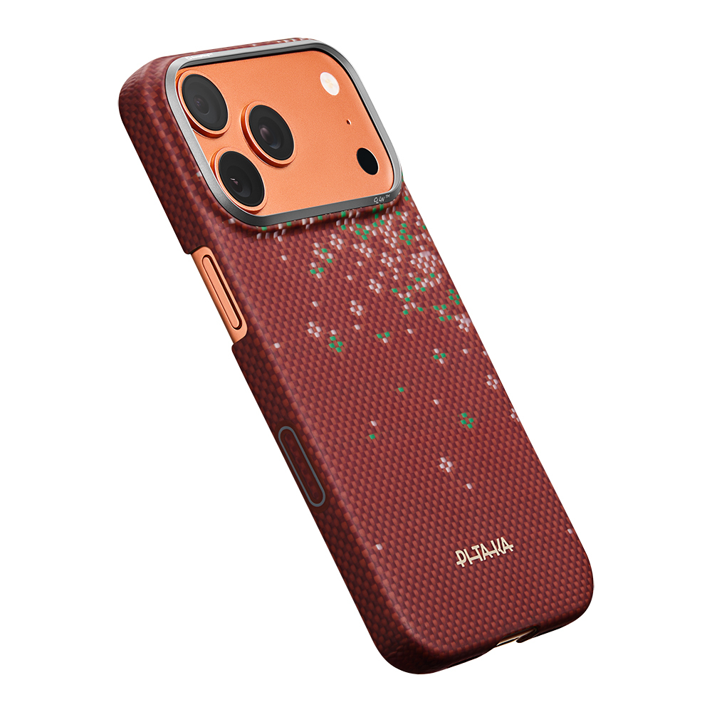 Apple iPhone 17 Pro Max Uyumlu Kılıf M-safe Şarj Özellikli Aramid Fiber Pitaka Sakura Hours Serisi Kapak - 2