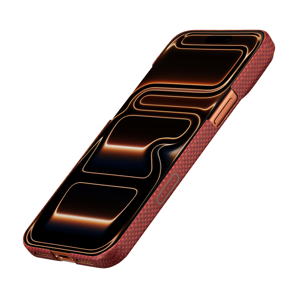 Apple iPhone 17 Pro Max Uyumlu Kılıf M-safe Şarj Özellikli Aramid Fiber Pitaka Sakura Hours Serisi Kapak - 4
