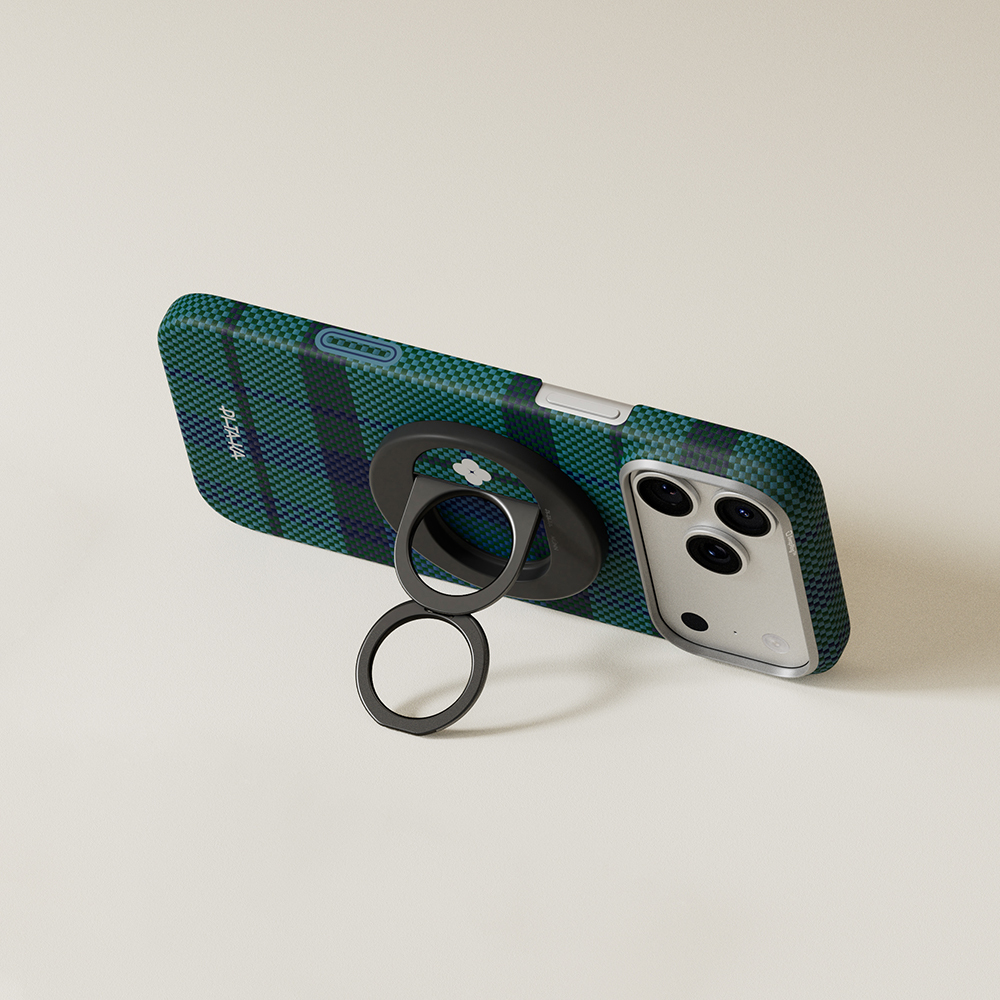 Pitaka Aramid Fiber Flora in Grid Serisi MagEZ Grip 3 Magnetik Ring Stand Telefon Tutucu - 1