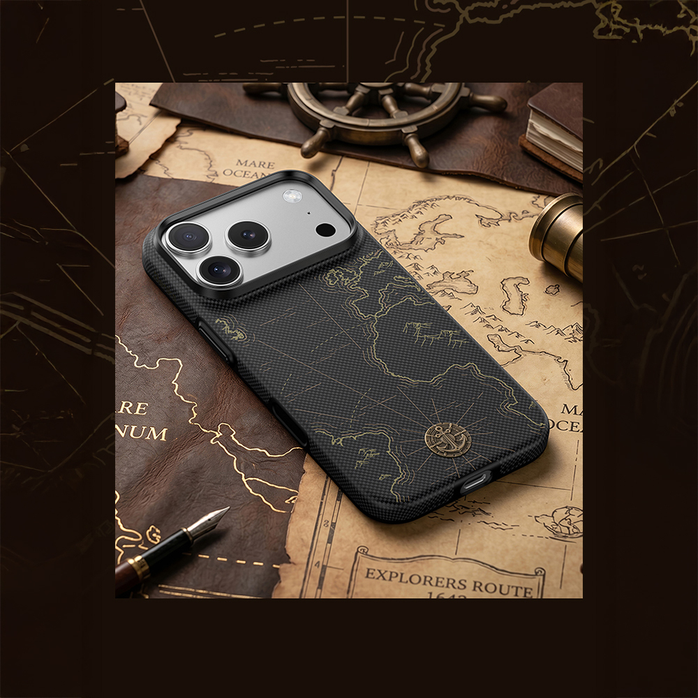 Apple iPhone 17 Pro Uyumlu Kılıf M-safe Şarj Özellikli Karbon Fiber Tasarımlı Benks ArmorEdge Air Navigator Kevlar Kapak - 11