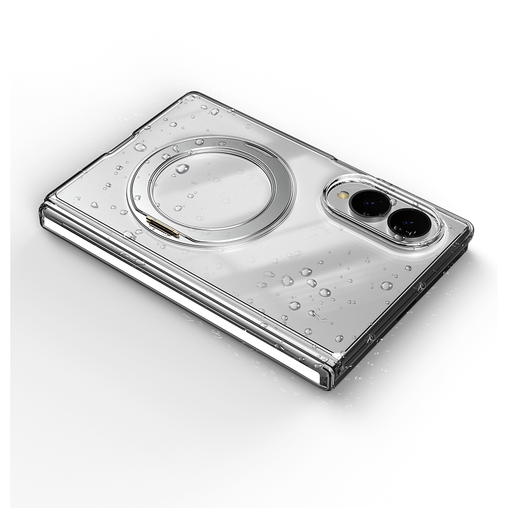 Galaxy Z Fold 8 Kılıf M-safe Şarj Özellikli Transparan Sert PC Wlons Pita Standlı Kapak - 4