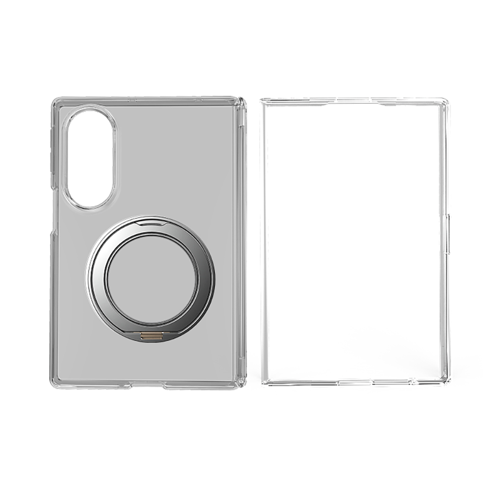 Galaxy Z Fold 8 Kılıf M-safe Şarj Özellikli Transparan Sert PC Wlons Pita Standlı Kapak - 5