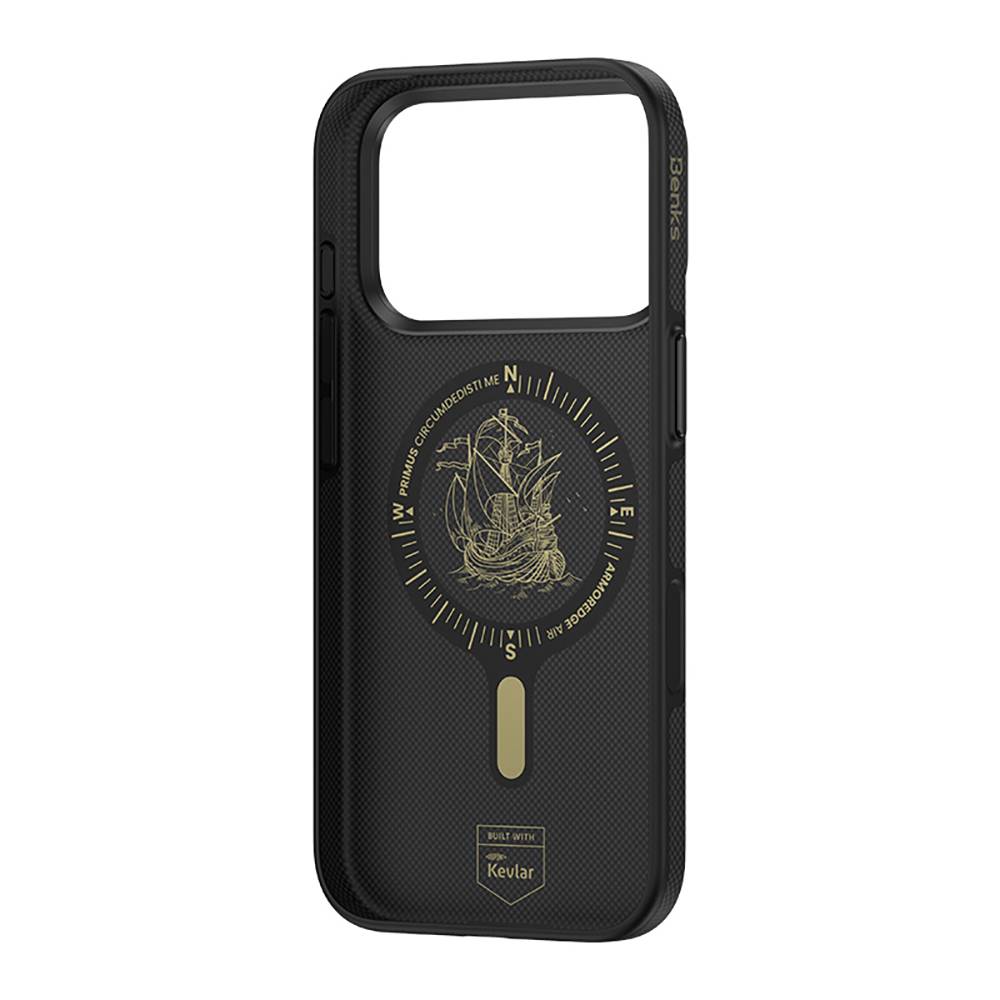 Apple iPhone 17 Pro Max Uyumlu Kılıf M-safe Şarj Özellikli Karbon Fiber Tasarımlı Benks ArmorEdge Air Navigator Kevlar Kapak - 4