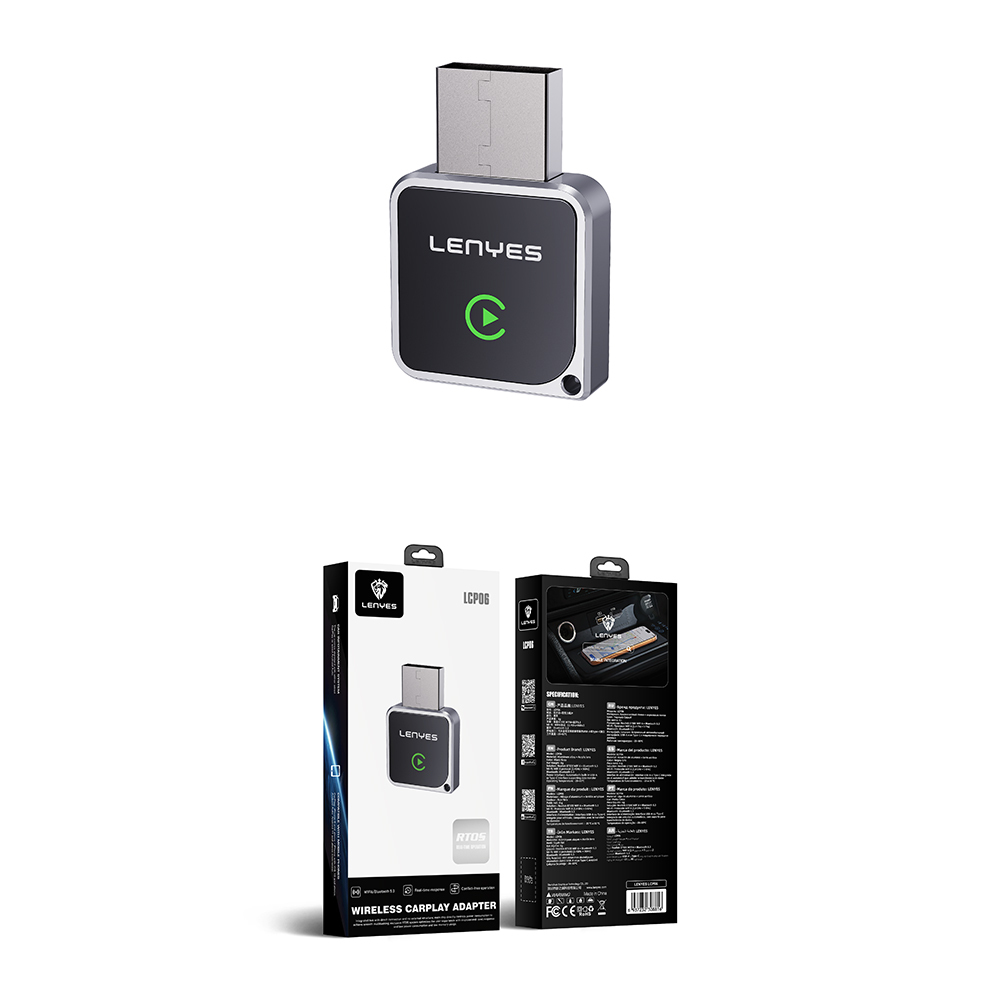 Lenyes LCP06 Android Auto Destekli CarPlay USB Bluetooth 5.3 Wireless Transmitter Adaptör - 1