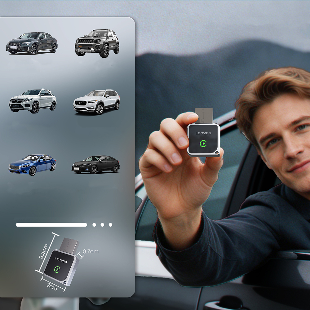 Lenyes LCP06 Android Auto Destekli CarPlay USB Bluetooth 5.3 Wireless Transmitter Adaptör - 5