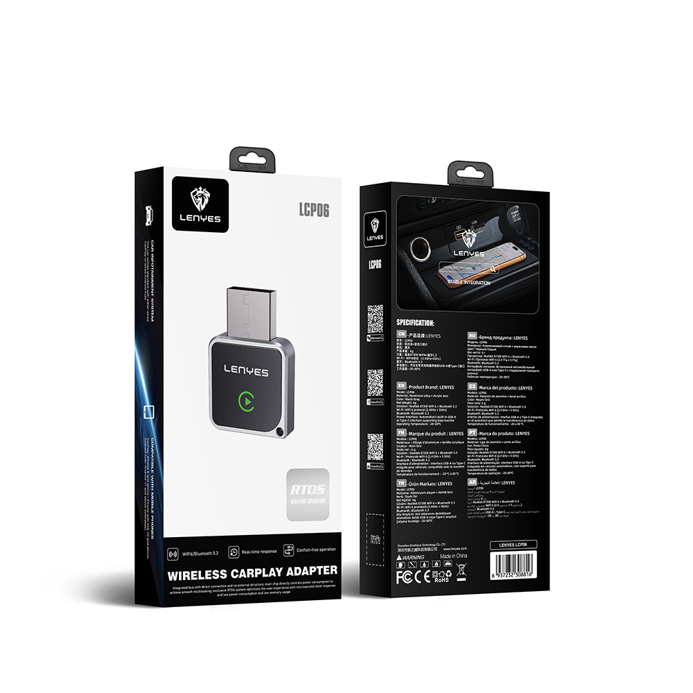 Lenyes LCP06 Android Auto Destekli CarPlay USB Bluetooth 5.3 Wireless Transmitter Adaptör - 6