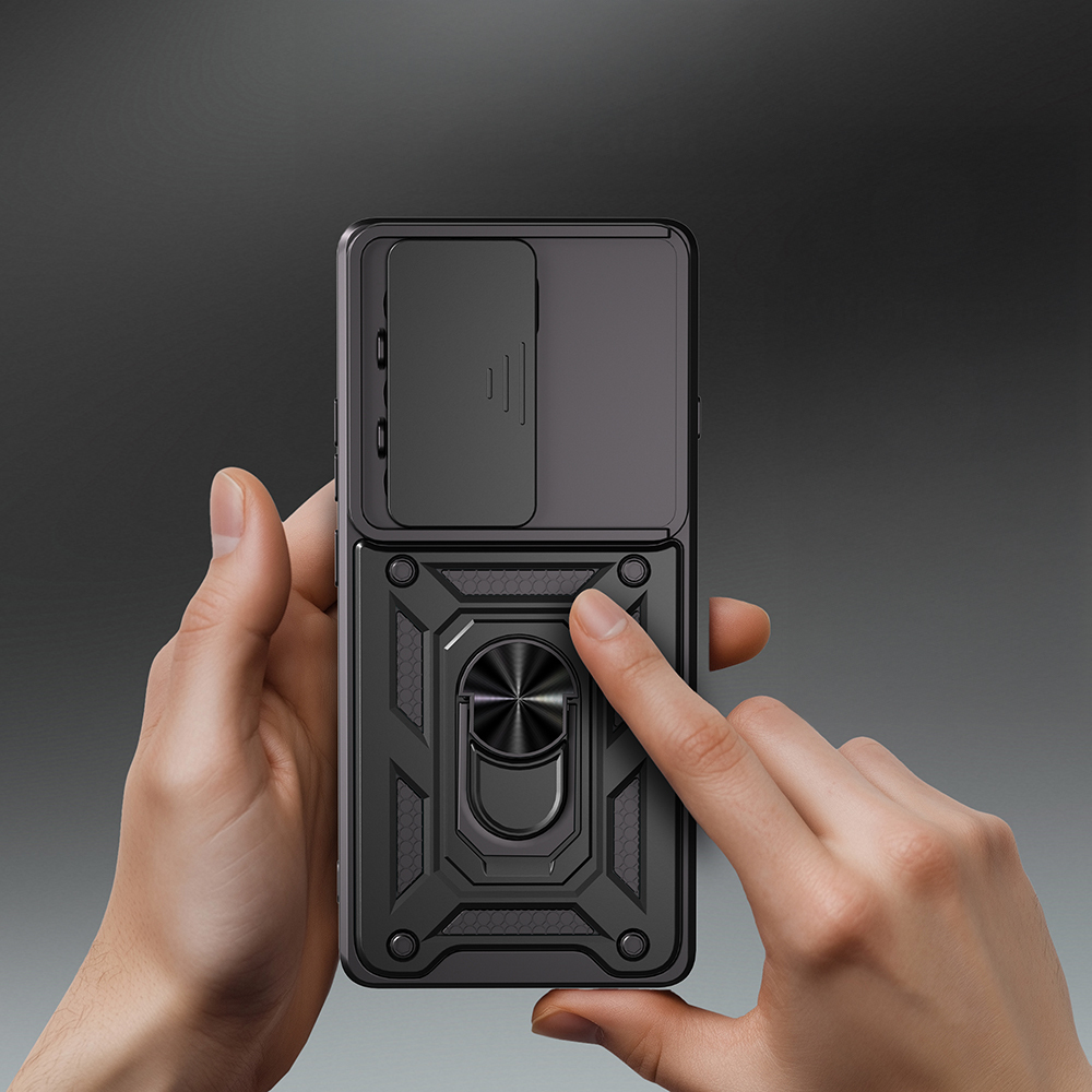 Tecno Camon 40 5G Kılıf Magnetik Standlı Kamera Korumalı Zore Sürgülü Vega Kapak - 2
