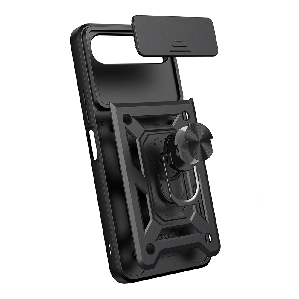 Tecno Spark 40 5G Kılıf Magnetik Standlı Kamera Korumalı Zore Sürgülü Vega Kapak - 7
