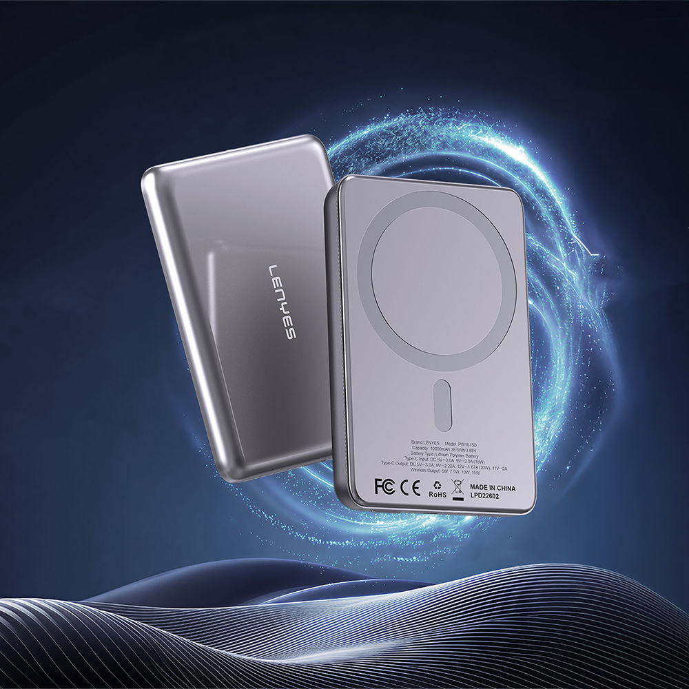 Lenyes PW0015D Ultra İnce LED Göstergeli Wireless Powerbank 15W 5000mAh - 1