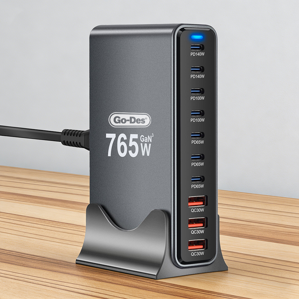 Go Des GD-B963 GaN Teknolojili 10 Portlu Masaüstü Şarj İstasyonu 765W - 2