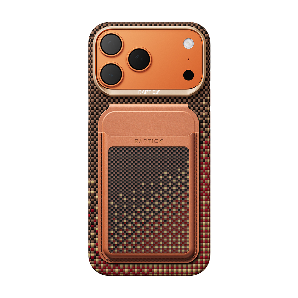 Apple iPhone 17 Pro Max Uyumlu Kılıf Raptic 2in1 Bundle Kit Aramid Skin Serenity Serisi Kartlık ve Karbon Kapak - 2
