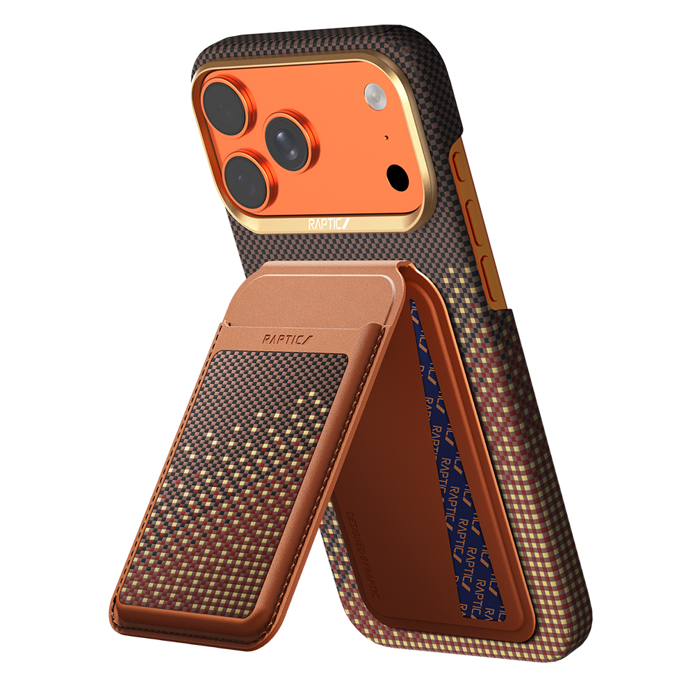 Apple iPhone 17 Pro Max Uyumlu Kılıf Raptic 2in1 Bundle Kit Aramid Skin Serenity Serisi Kartlık ve Karbon Kapak - 3