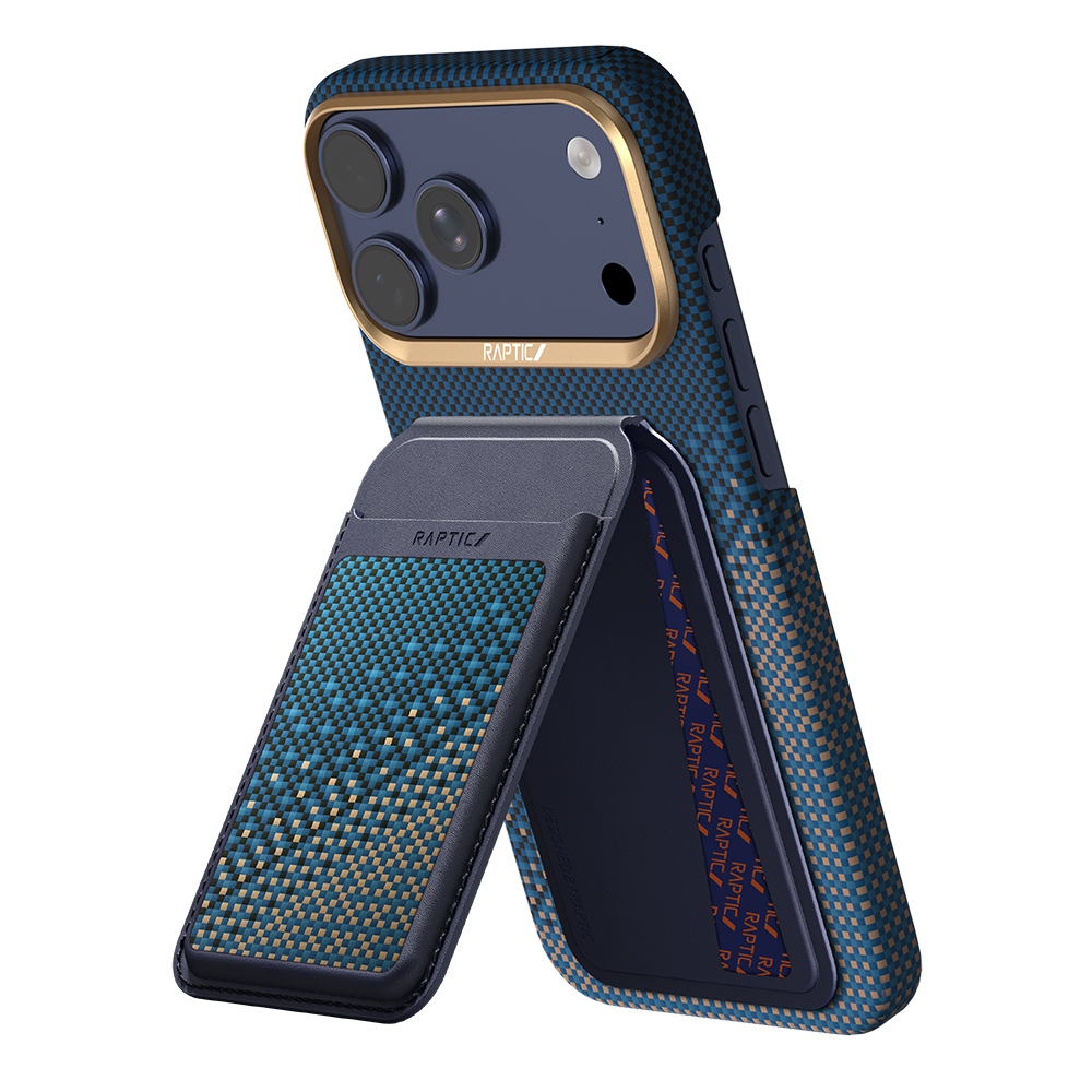 Apple iPhone 17 Pro Max Uyumlu Kılıf Raptic 2in1 Bundle Kit Aramid Skin Serenity Serisi Kartlık ve Karbon Kapak - 3