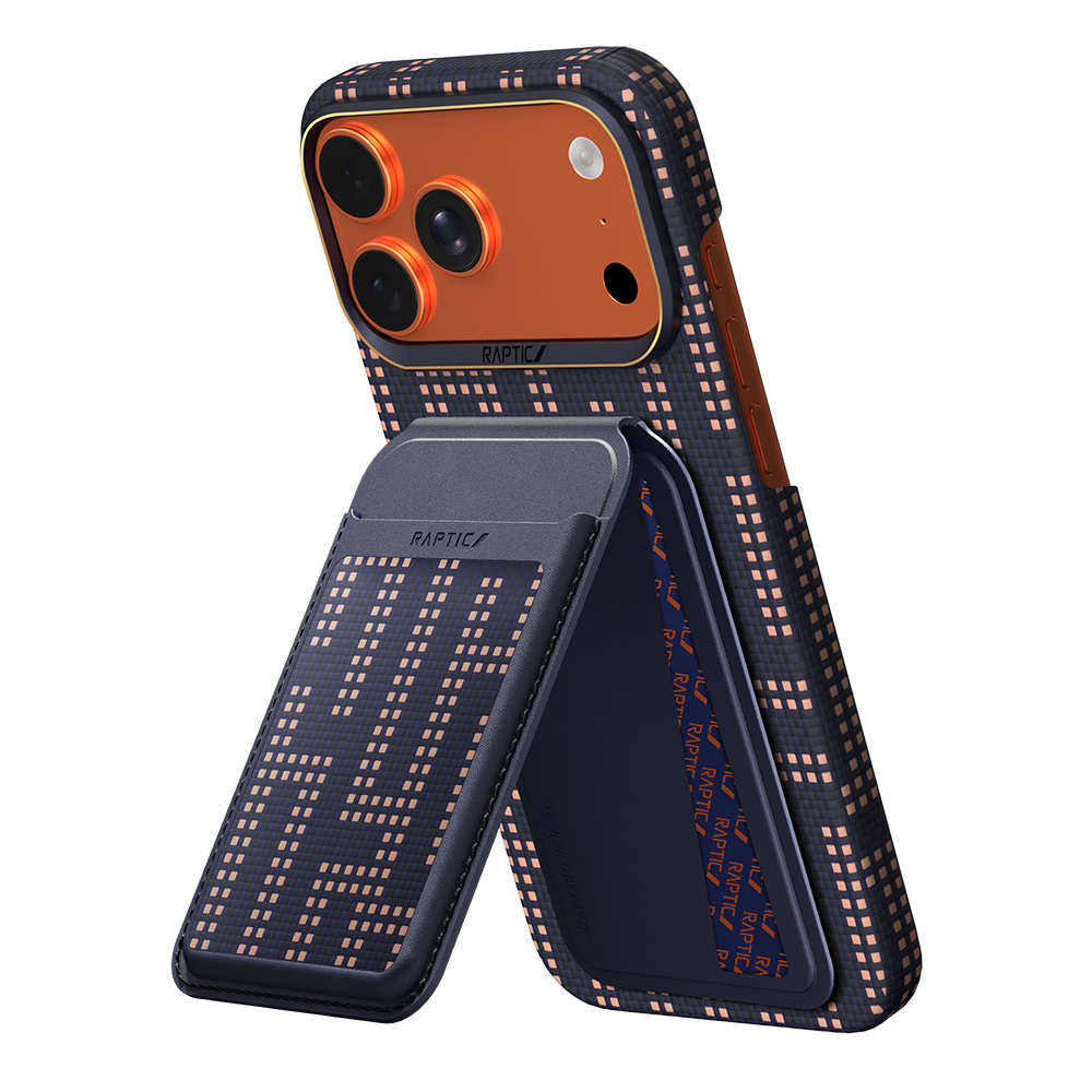 Apple iPhone 17 Pro Uyumlu Kılıf Raptic 2in1 Bundle Kit Aramid Skin Grid Serisi Kartlık ve Karbon Kapak - 2