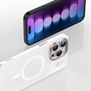 Apple iPhone 15 Plus Uyumlu Kılıf Magsafe Şarj Özellikli Standlı Metal Kamera Çerçeveli Mat Recci Glaze Serisi Kapak