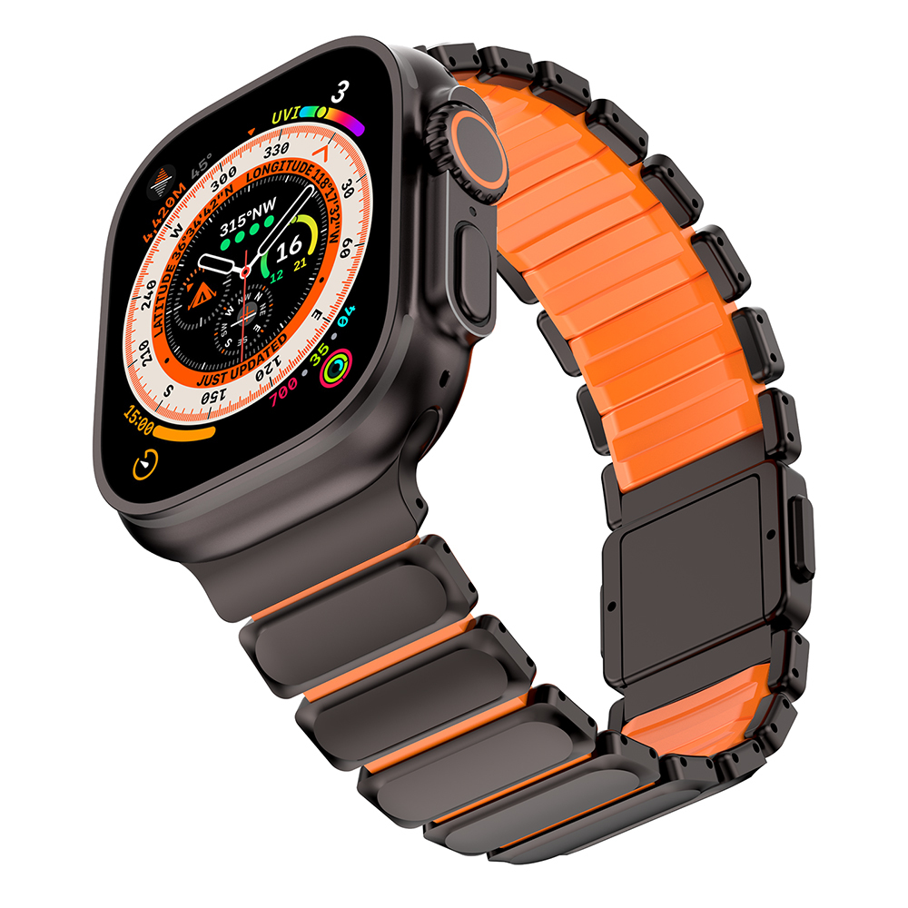 Apple Watch 44mm Uyumlu Mohseven iWatch Titancore No.2 Çelik Kordon - 6