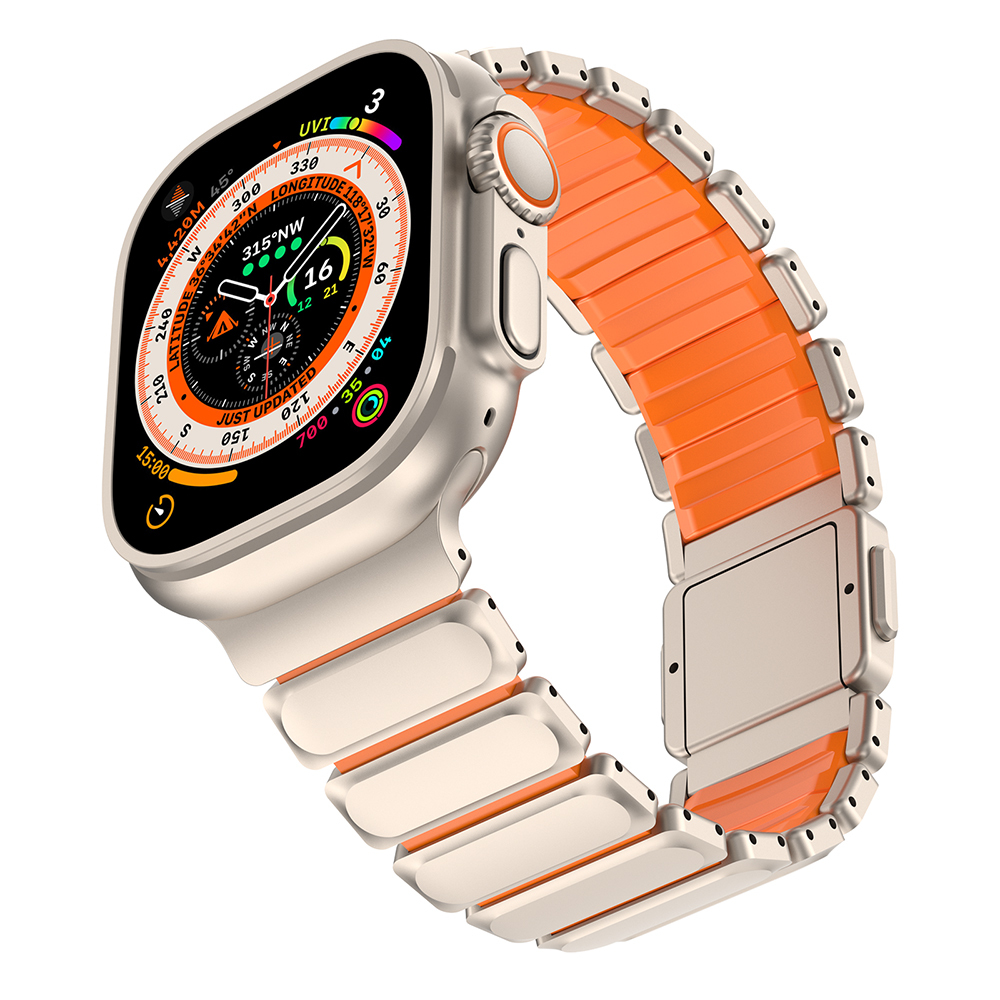 Apple Watch 44mm Uyumlu Mohseven iWatch Titancore No.2 Çelik Kordon - 5