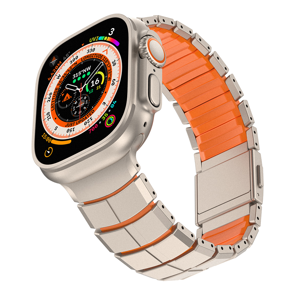 Apple Watch Ultra 49mm Uyumlu Mohseven iWatch Titancore No.1 Metal Kordon - 6