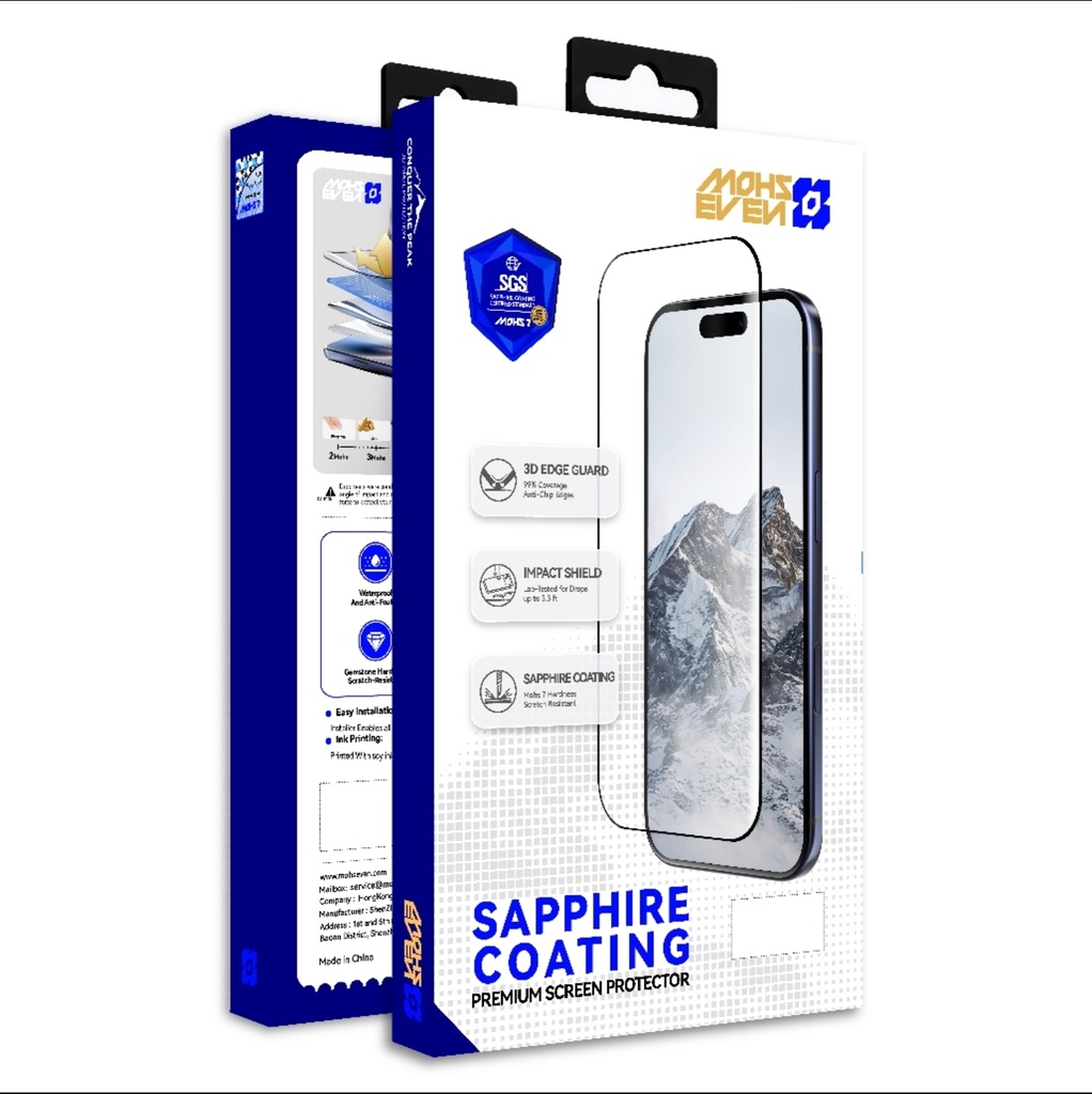 Apple iPhone 17 Pro Max Uyumlu Mohseven M7 HD Sapphire Coating Temperli Cam Ekran Koruyucu + Kolay Uygulama Aparatı - 5
