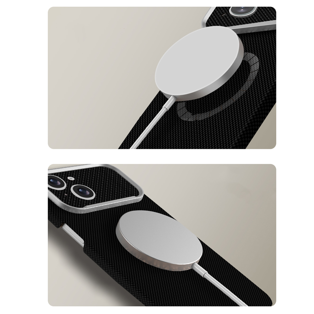 Apple iPhone 15 Uyumlu Kılıf M-Safe Şarj Özellikli Zore Paris Zerre Sert PC Kapak - 1