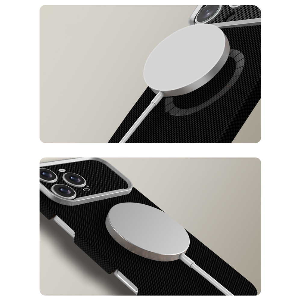 Apple iPhone 16 Pro Max Uyumlu Kılıf M-Safe Şarj Özellikli Zore Paris Zerre Sert PC Kapak - 1