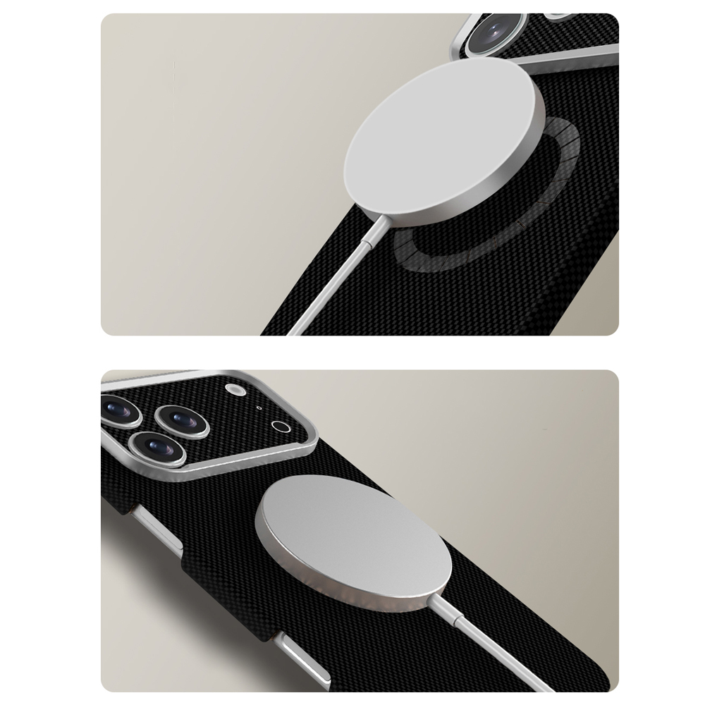 Apple iPhone 17 Pro Max Uyumlu Kılıf M-Safe Şarj Özellikli Zore Paris Zerre Sert PC Kapak - 3