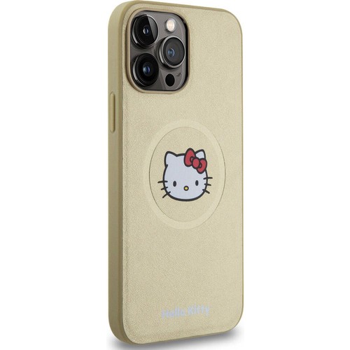 Apple iPhone 15 Pro Max Uyumlu Kılıf Hello Kitty Orjinal Lisanslı Magsafe Şarj Özellikli Kitty Head Deri Kapak