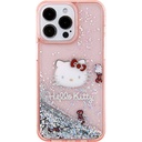 Apple iPhone 15 Pro Max Uyumlu Kılıf Hello Kitty Orjinal Lisanslı İkonik Sıvılı Glitter Kapak
