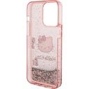 Apple iPhone 15 Pro Max Uyumlu Kılıf Hello Kitty Orjinal Lisanslı İkonik Sıvılı Glitter Kapak