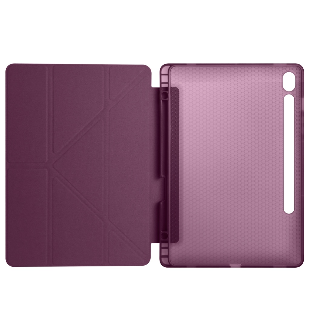Samsung Galaxy Tab S10 FE Uyumlu Kılıf Zore Tri Folding Kalem Bölmeli Standlı Kılıf - 4