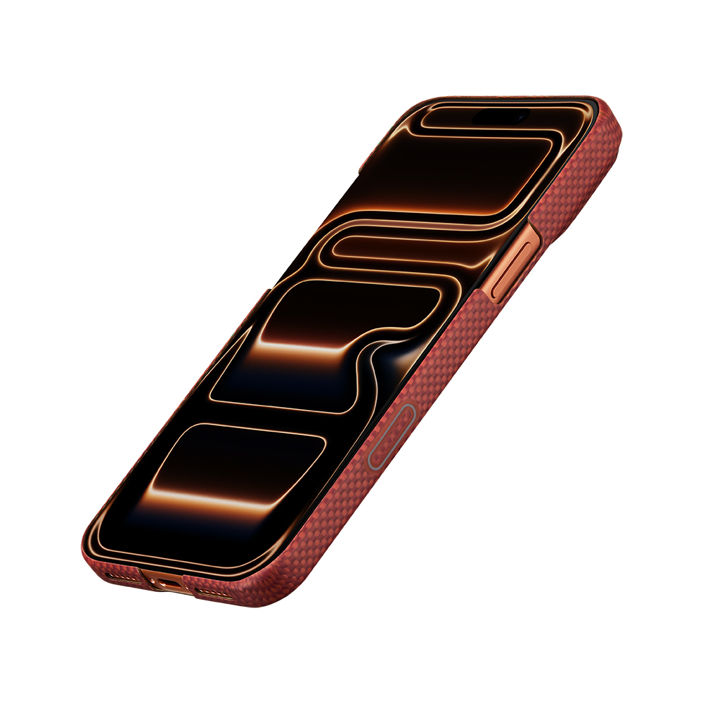 Apple iPhone 17 Pro Uyumlu Kılıf M-safe Şarj Özellikli Aramid Fiber Pitaka Sakura Hours Serisi Kapak - 3