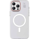 Apple iPhone 15 Pro Max Uyumlu Kılıf Magsafe Şarj Özellikli Standlı Metal Kamera Çerçeveli Mat Recci Glaze Serisi Kapak