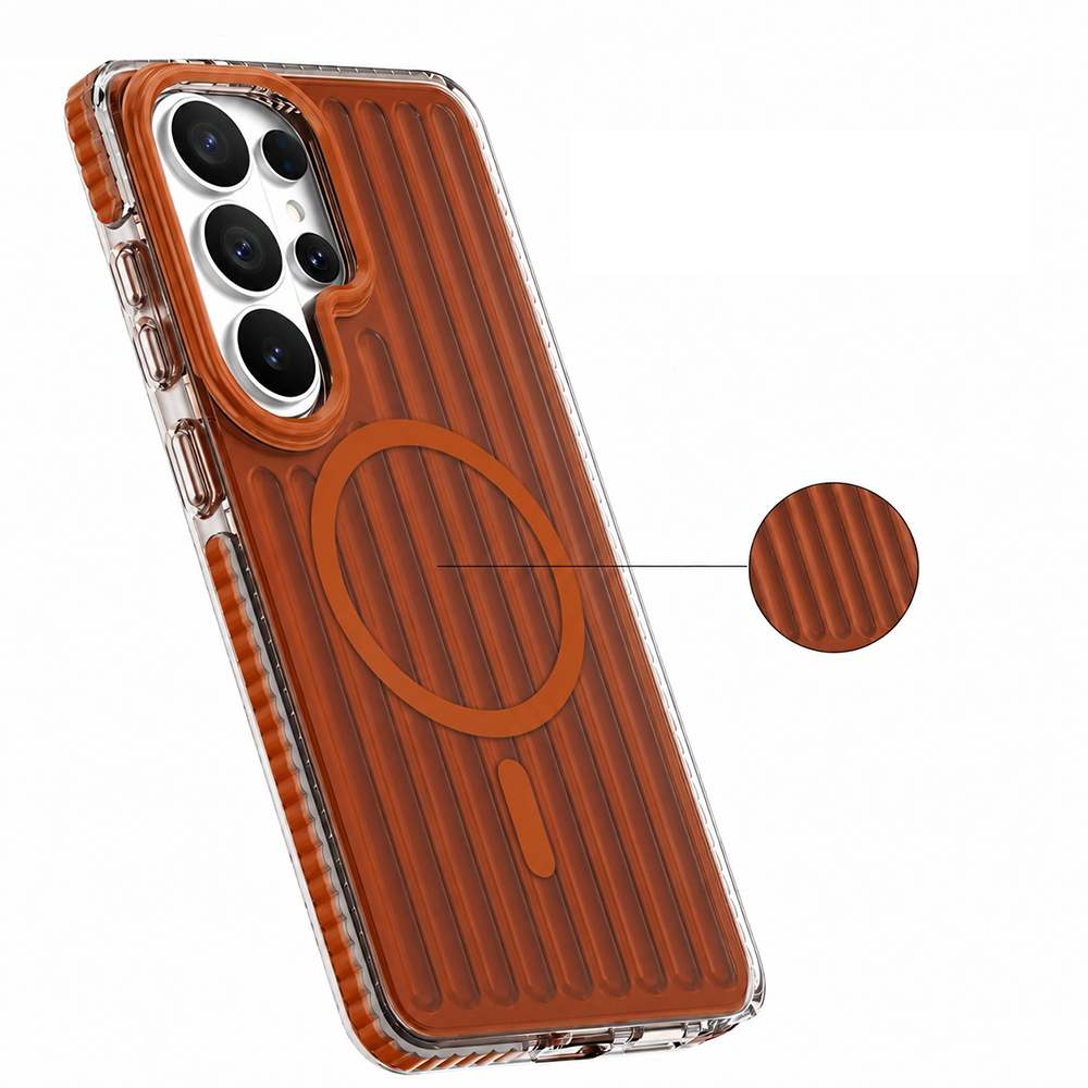 Samsung Galaxy S26 Ultra Uyumlu Kılıf M-safe Şarj Özellikli Oyuklu Tasarım Mutural Luggage Serisi Kapak - 3