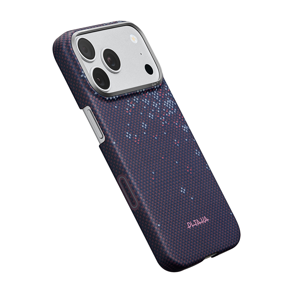 Apple iPhone 17 Pro Max Uyumlu Kılıf M-safe Şarj Özellikli Aramid Fiber Pitaka Sakura Hours Serisi Kapak - 3