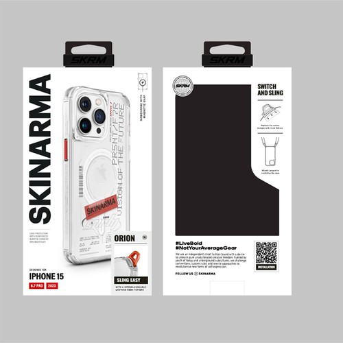Apple iPhone 15 Pro Max Uyumlu Kılıf SkinArma Magsafe Şarj Özellikli Yazı Desenli Airbag Tasarımlı Orion Kapak