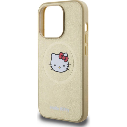 Apple iPhone 15 Pro Uyumlu Kılıf Hello Kitty Orjinal Lisanslı Magsafe Şarj Özellikli Kitty Head Deri Kapak