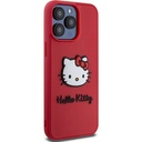 Apple iPhone 15 Pro Uyumlu Kılıf Hello Kitty Orjinal Lisanslı Yazı ve İkonik Logolu 3D Rubber Kitty Head Kapak