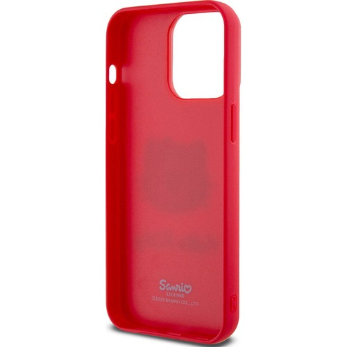 Apple iPhone 15 Pro Uyumlu Kılıf Hello Kitty Orjinal Lisanslı Yazı ve İkonik Logolu 3D Rubber Kitty Head Kapak