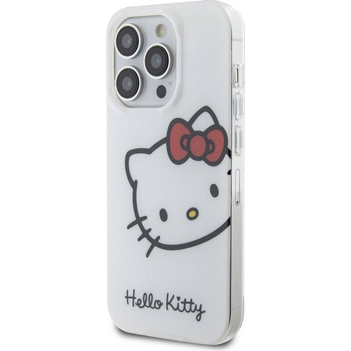 Apple iPhone 15 Pro Uyumlu Kılıf Hello Kitty Orjinal Lisanslı Yazı ve İkonik Logolu Kitty Head Kapak