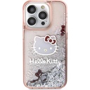 Apple iPhone 15 Pro Uyumlu Kılıf Hello Kitty Orjinal Lisanslı İkonik Sıvılı Glitter Kapak