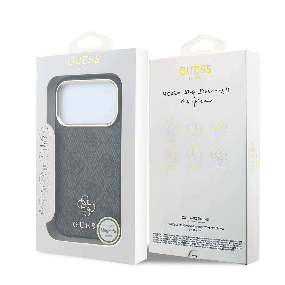Apple iPhone 17 Pro Uyumlu Kılıf Guess Orjinal Lisanslı M-safe Şarj Özellikli Small 4G Classic Logolu Kapak - 7