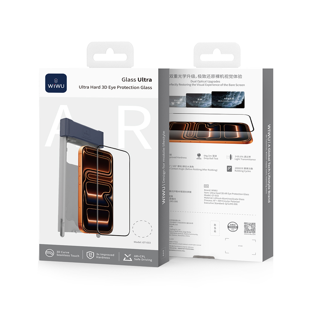 Apple iPhone 17 Pro Uyumlu Wiwu GT-033 Glass Ultra Serisi 3D Anti Reflective Ekran Koruyucu Cam + Kolay Uygulama Aparatı - 5