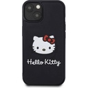 Apple iPhone 15 Uyumlu Kılıf Hello Kitty Orjinal Lisanslı Yazı ve İkonik Logolu 3D Rubber Kitty Head Kapak