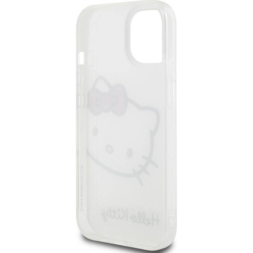 Apple iPhone 15 Uyumlu Kılıf Hello Kitty Orjinal Lisanslı Yazı ve İkonik Logolu Kitty Head Kapak
