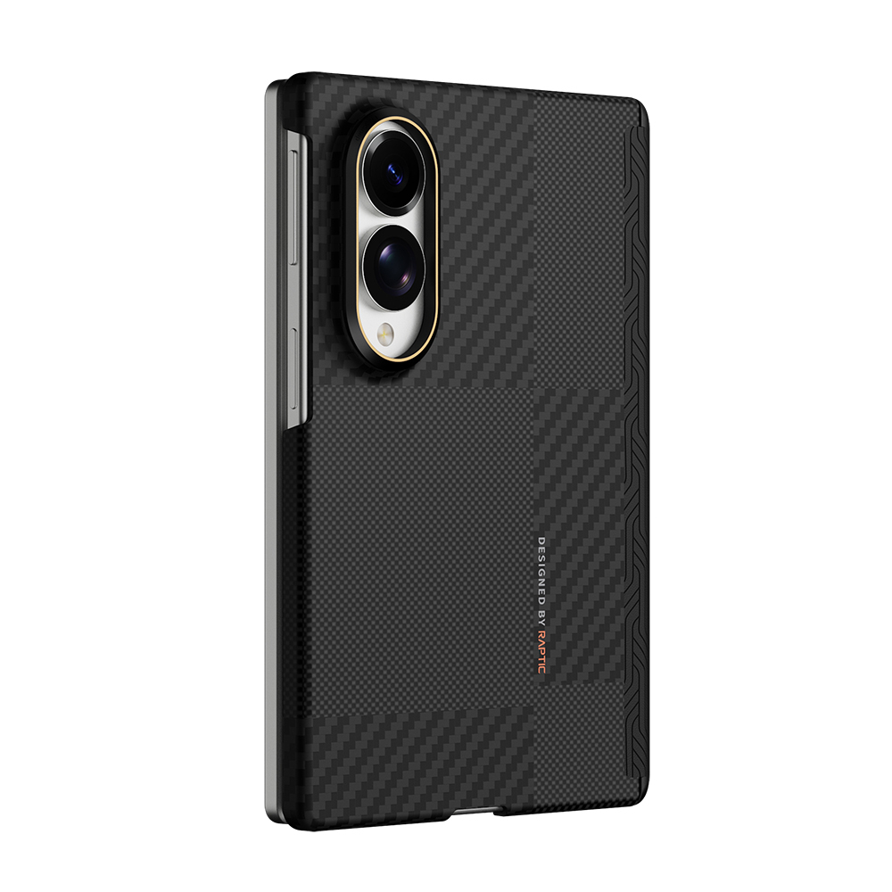 Galaxy Z Fold 8 Kılıf M-safe Şarj Özellikli Metal Kamera Çerçeveli Raptic Aramid SkinPro Serisi Karbon Kapak - 4