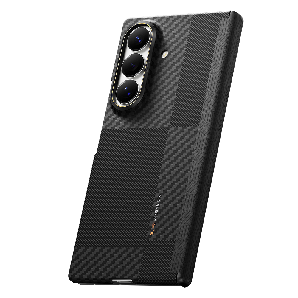 Galaxy Z Fold 8 Ultra Kılıf M-safe Şarj Özellikli Metal Kamera Çerçeveli Raptic Aramid SkinPro Serisi Karbon Kapak - 3